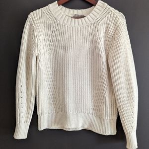 Everlane Textured Cotton Crewneck in Ivory